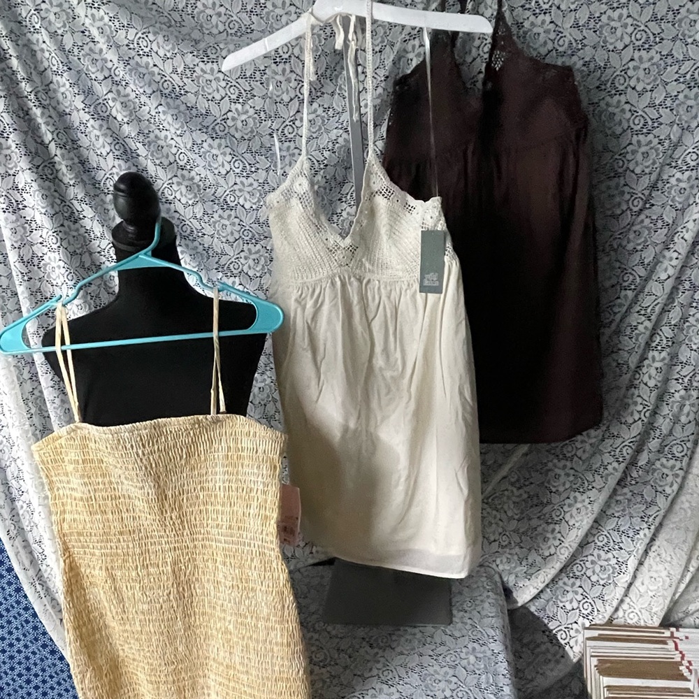 Wild Fable Stylish Dress Trio in Cream, Brown, and Yellow NWT